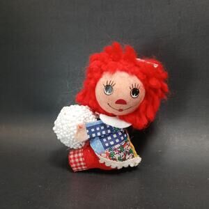 Vintage 1960's Raggedy Ann Snowball Christmas Ornament